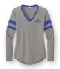 Picture of LST6043 - Ladies' Halftime Stripe L/S V-neck T-shirt